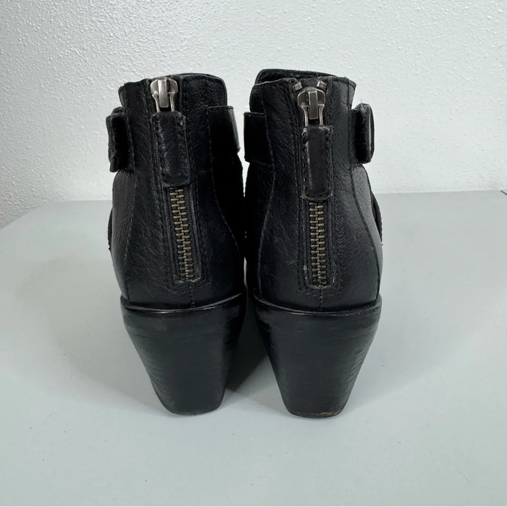 Eileen Fisher Derby‎ Black Leather Ankle Boots Size 7.5